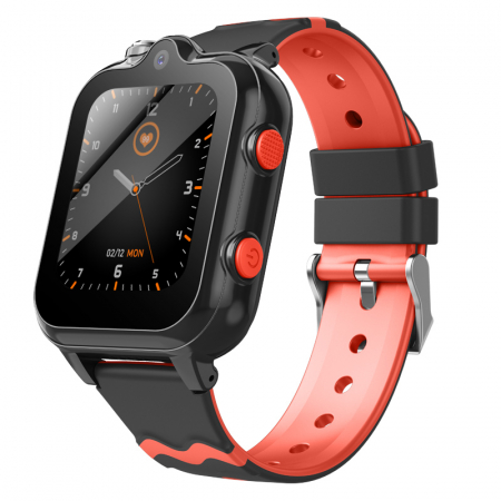 Ceasuri cu GPS - FG45 Ceas cu Android pentru copii, ecran 1.69 inch cu apelare audio, video, 4G, GPS, (smartwatch) negru/rosu