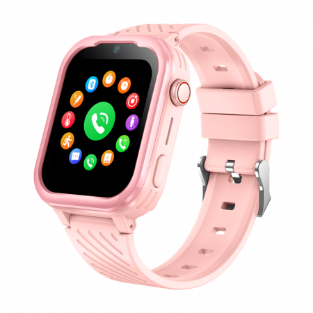 Ceasuri cu GPS - FG60 Ceas cu Android pentru copii, ecran 1.83 inch cu apelare audio, video, 4G, GPS, (smartwatch) roz