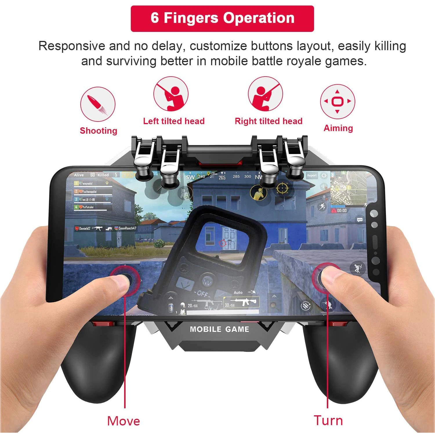 Gamepad Reglabil AK77 cu ventilator si 4 butoane, compativil IOS, Android [2]
