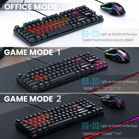 Set gaming profesional tastatura G26 si mouse CW905 Onikuma RGB [4]