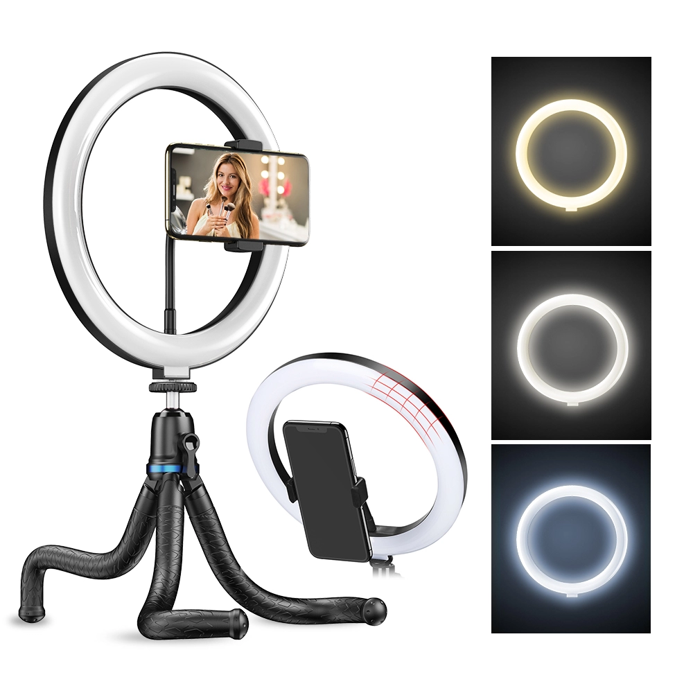Kit starter vlogging premium pentru birou - suport telefon + lampa circulara fotografica [2]