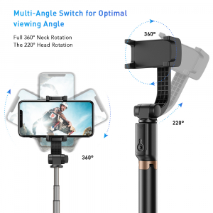 Stabilizator gimbal cu telecomanda, brat extensibil si trepied, selfie stick negru [3]