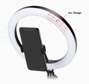 Kit starter vlogging premium pentru birou - suport telefon + lampa circulara fotografica [3]