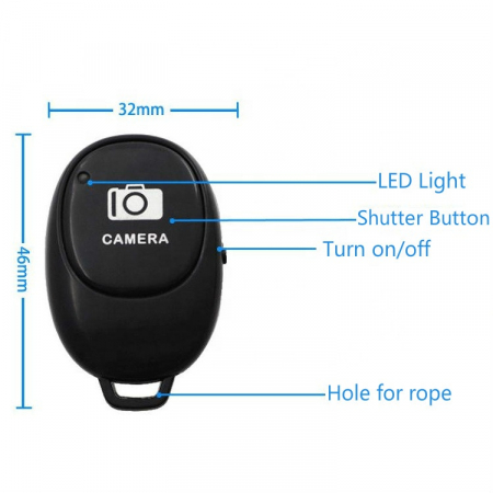 Telecomanda cu bluetooth pentru telefon / selfie-stick - actionare camere de la distanta [2]