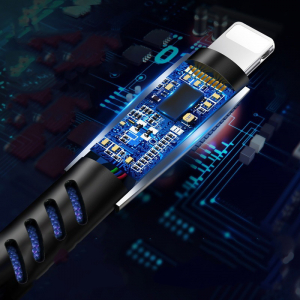Incarcator auto rapid Optimus AT Qualcomm 3.0 cu cablu de date Lightning, negru [6]