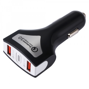 Incarcator auto rapid Optimus AT Qualcomm 3.0 cu cablu de date microUSB, negru [1]