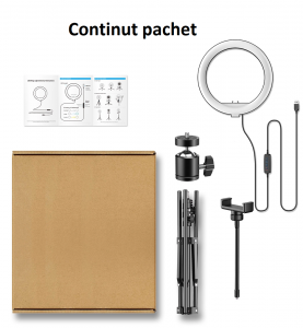 Kit starter vlogging premium - suport telefon + lampa circulara fotografica inaltime 2,1 metri [1]