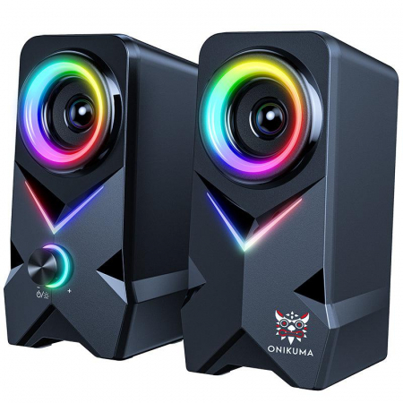Mouse Tastatura Accesorii Gaming - Boxe Gaming ONIKUMA L2 RGB, Tweeter Profesional 15 Inch, Sunet Clar, Efecte RGB, Microfon Încorporat, USB 5V, 3W