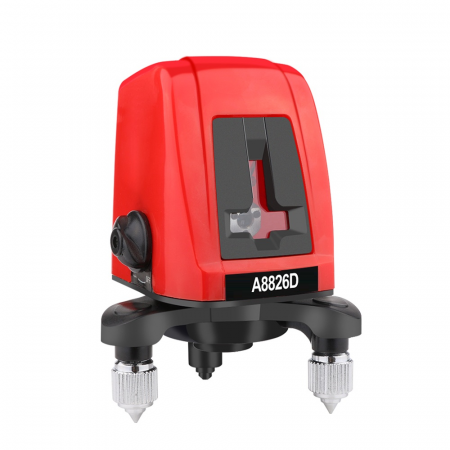Nivele laser - Nivela laser profesionala 360° grade cu 2 linii in cruce Optimus AT A8826D 5m, precizie ± 0.25 mm/5m , 635 nm dioda laser, IP 54, ± 3° domeniu de autonivelare, boloboc, alarma sonora