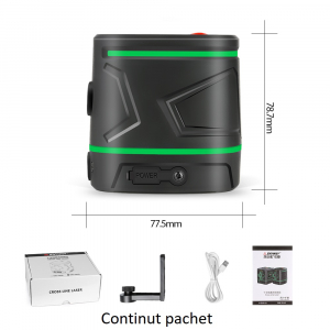 Nivela laser profesionala dioda verde cu 2 linii in cruce si acumulator SNDWAY 331 - 10 m, ± 0.3 mm/m precizie, 510-530 nm, IP 54, ± 4° domeniu de autonivelare [2]