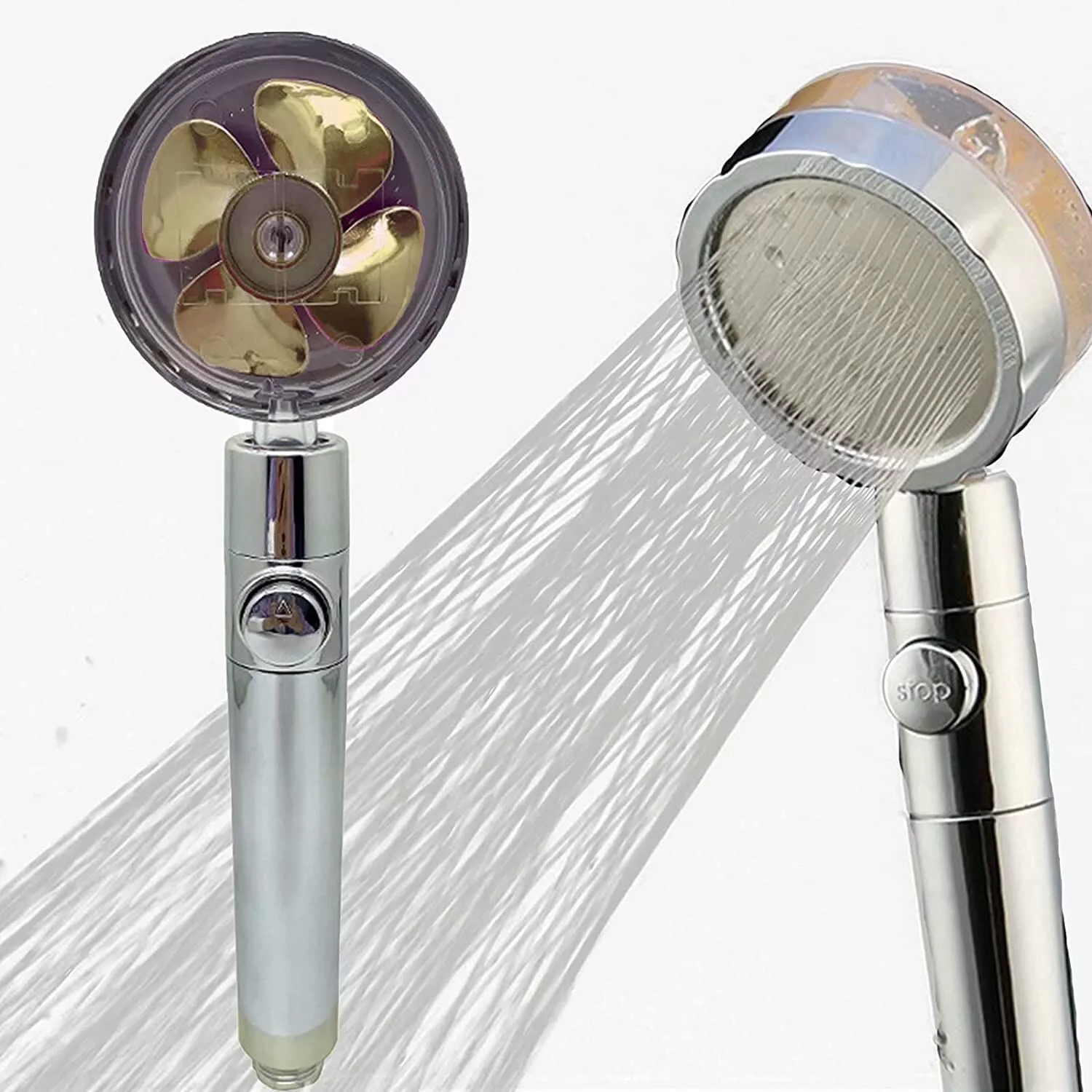 Para de dus tip vortex pentru presiune inalta cu cap rotativ, elice si filtru anti calcar, buton de oprire apa [1]