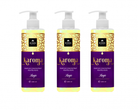 Parfum concentrat pentru rufe - Set 3 x Parfum concentrat pentru rufe KAROMA - Magic, cu pompita, 200 ml