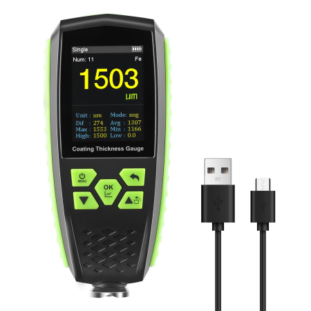 Tester vopsea auto profesional 860, aparat masurare grosime strat vopsea, detector revopsire, feroase, neferoase, 0–1300 μm, ecran color – Optimus AT [3]