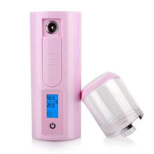 Pulverizator cu senzori si nano particule pentru hidratarea tenului Optimus AT Skin™ 002, incarcare USB, abur rece, pink [1]
