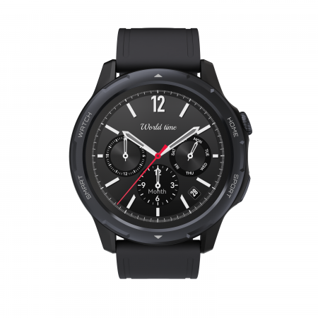 SmartWatch MW04 Negru, Ecran 1.32 , cu Apelare Bluetooth, Microfon, Difuzor, Puls, Monitorizare somn, Vreme, Calorii si Moduri sport silicon [1]