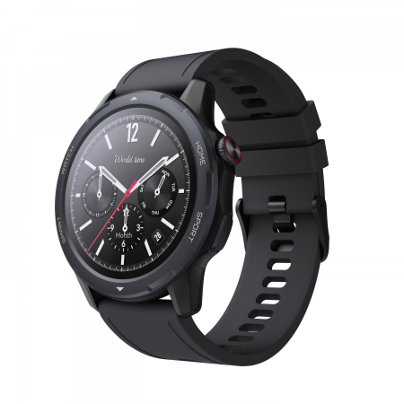 Smartwatch - SmartWatch MW04 Negru, Ecran 1.32 , cu Apelare Bluetooth, Microfon, Difuzor, Puls, Monitorizare somn, Vreme, Calorii si Moduri sport silicon