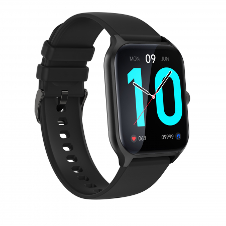 SmartWatch P58 Negru, Ecran 1.96 inch, cu Apelare Bluetooth, Microfon, Difuzor, Puls, Monitorizare somn, Calorii si Moduri sport silicon, black [2]