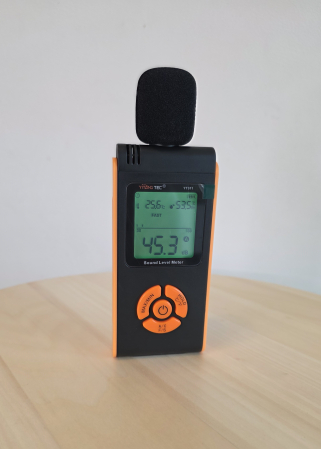 Sonometre - Sonometru digital YITANGTEC YT312, 30-130 dBA, masurare temperatura si umiditate, afisaj LCD color, functie MAX/MIN, Data Hold, ponderare A, FAST/SLOW, microfon cu condensator