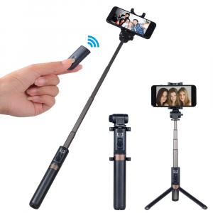 Selfie stick premium cu brat extensibil, telecomanda si trepied, negru, D3 [0]