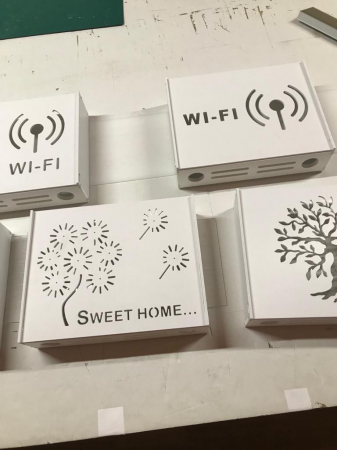 Suport Router Wireless WIFI 36x28x9 cm, alb, pentru mascare fire si echipament Wi-Fi, cu posibilitate montare pe perete Optimus AT Home [4]