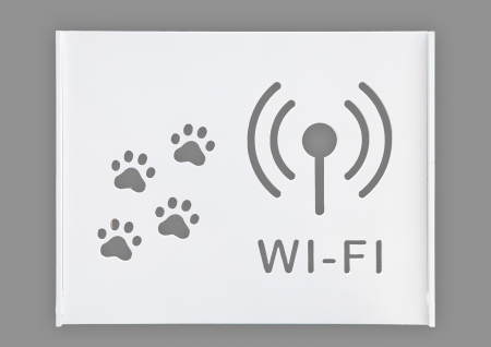 Suport Router Wireless Cat 60 x 40 x 10 cm, alb, pentru mascare fire si echipament Wi-Fi, cu posibilitate montare pe perete Optimus AT Home [1]
