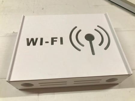 Suport Router Wireless WIFI 60 x 40 x 10 cm, alb, pentru mascare fire si echipament Wi-Fi, cu posibilitate montare pe perete Optimus AT Home [3]