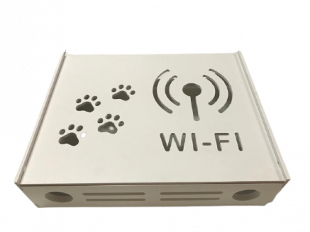 Suport Router Wireless Cat 36x28x9 cm, alb, pentru mascare fire si echipament Wi-Fi, cu posibilitate montare pe perete Optimus AT Home [2]