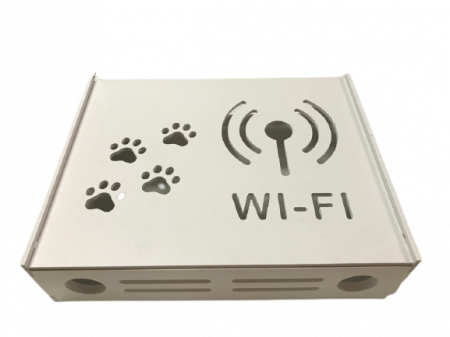 Suport Router Wireless Cat 60 x 40 x 10 cm, alb, pentru mascare fire si echipament Wi-Fi, cu posibilitate montare pe perete Optimus AT Home [2]