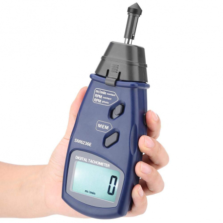 Tahometru digital 2 in 1 cu/fara contact Optimus AT 6236, masurare viteza rotatie pe minut RPM, albastru [1]
