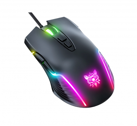 Mouse Tastatura Accesorii Gaming - Mouse Gaming Onikuma 905, pe fir, 800-6400 dpi, LED RGB, negru