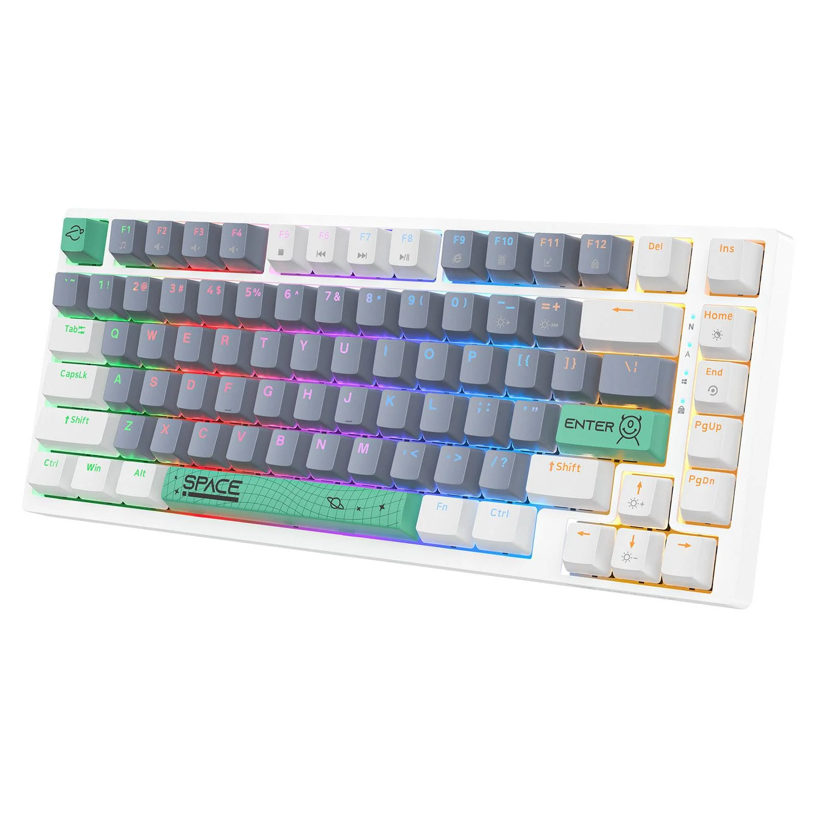 Tastaturi Gaming - Tastatura Gaming Mecanica Onikuma G52 cu 82 taste, LED RGB, Type-C, alba