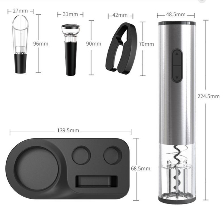 Set Electric Desfacator Vin 5 in 1 Premium – Deschidere Automata, Turnator Anti-Picurare, Dop Vacuum si Suport Elegant [1]