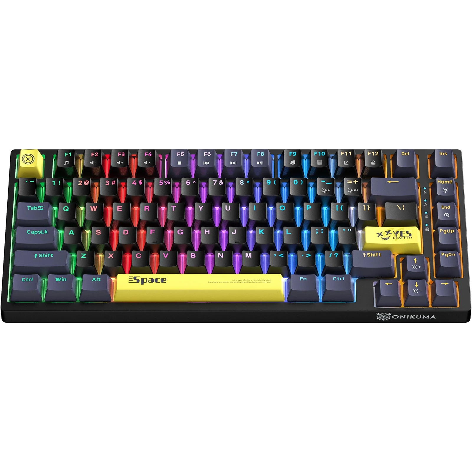 Gaming - Tastatura Gaming Mecanica Onikuma G52 cu 82 taste, LED RGB, Type-C, neagra