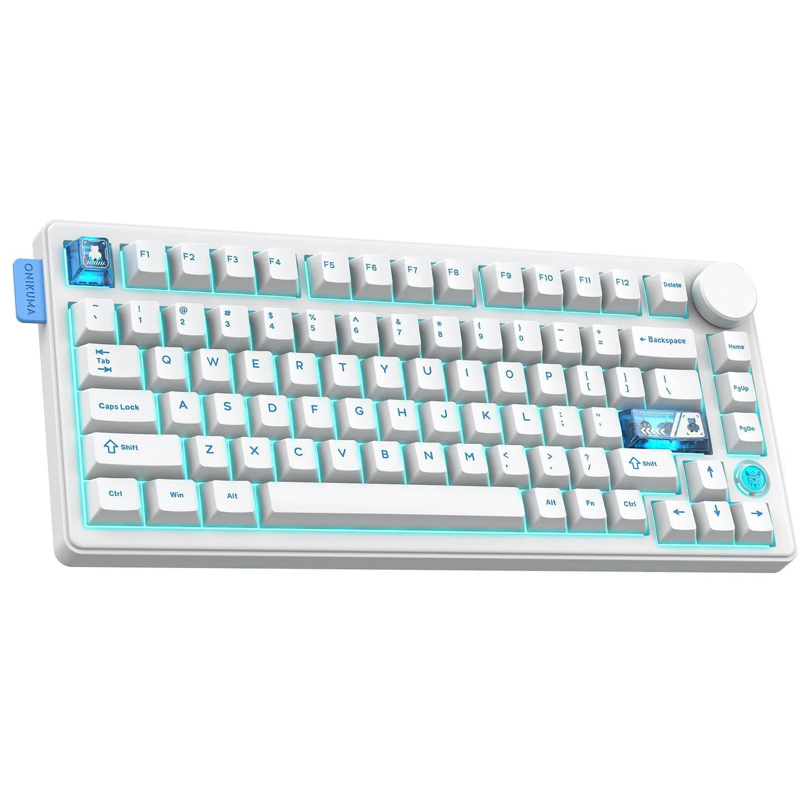 Tastatura Mecanica Premium Gaming ONIKUMA MT706 Wireless RGB, 81 Taste, Hot-Swap, Bluetooth 5.0, 2.4GHz, USB-C, Gasket Mount, Buton Multimedia, Macro, Alba [0]