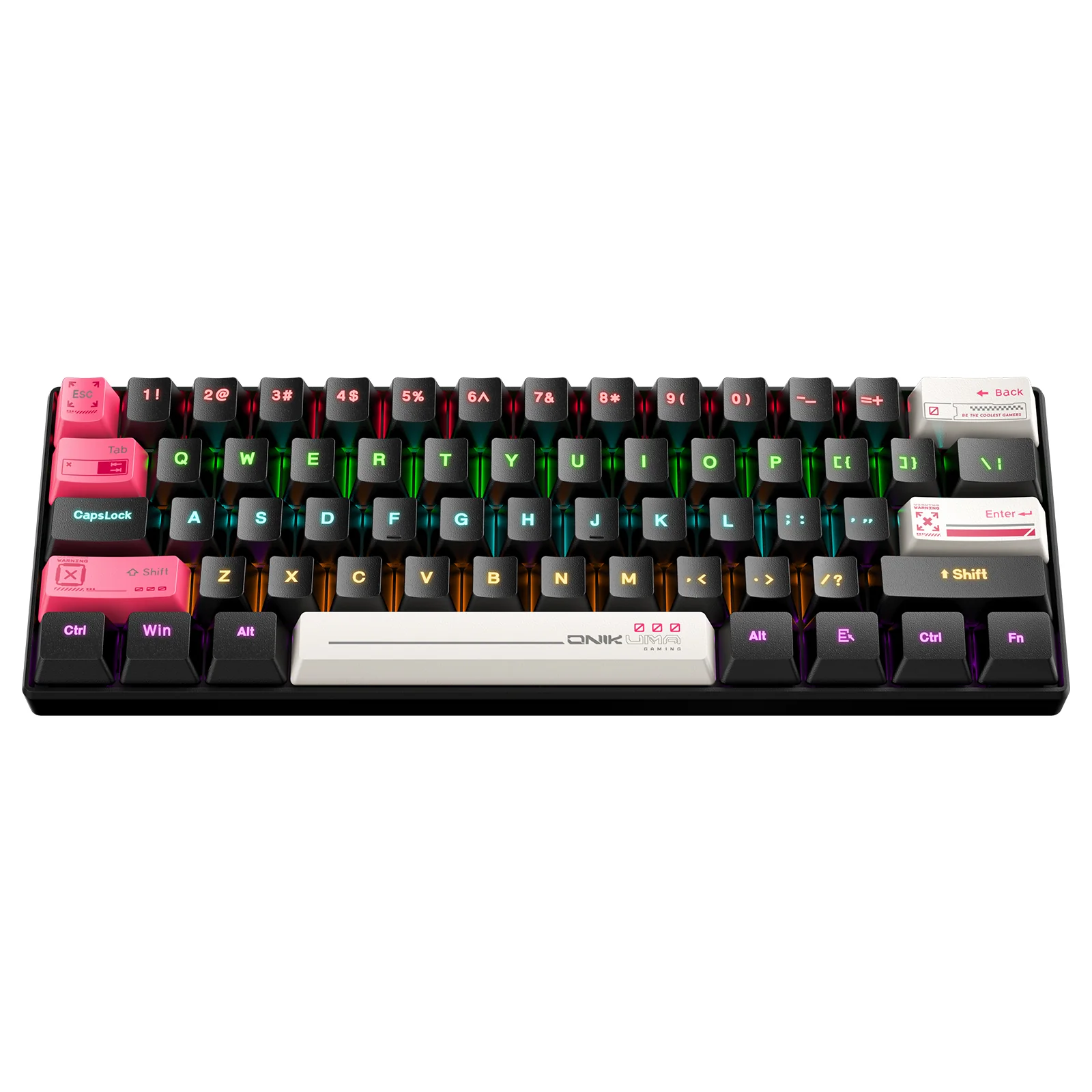 Gaming - Tastatura Gaming Mecanica Onikuma G55, 61 Taste, Layout 60%, Iluminare RGB, Conectare USB Type-C, Taste ABS, Compatibila Windows/Mac/Android, Negru