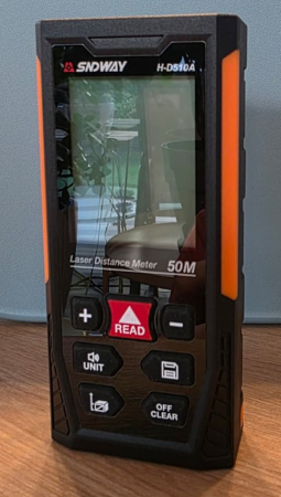 Telemetre - Telemetru laser 2 in 1 SNDWAY H-D510A, 50m, cu ruleta mecanica 2m, precizie ±2mm, functii suprafata/volum/Pitagora, baterie reincarcabila