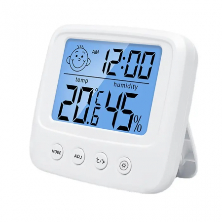 Ceasuri si Termometre de casa - Termohigrometru cu ceas pentru interior, ecran luminat, interval -50°C +70°C, 10-99%, 828