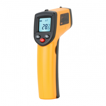 Termometre fara contact - Termometru industrial Optimus AT 550 interval -50 +550°C cu afisaj luminat, portocaliu negru