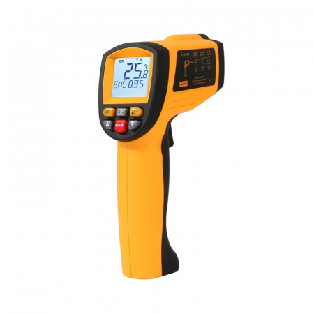 Termometru industrial profesional interval -50 +750°C cu afisaj luminat, portocaliu negru [1]