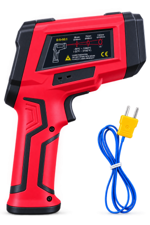 Termometru Industrial Profesional cu Infrarosu GT1200, -30°C – 1200°C, Laser, Raport D 50:1, Emisivitate Reglabila 0.10-1.00, Sonda Termocuplu Tip K, MAX/MIN/AVG, Alarma Temperatura, Husa [2]