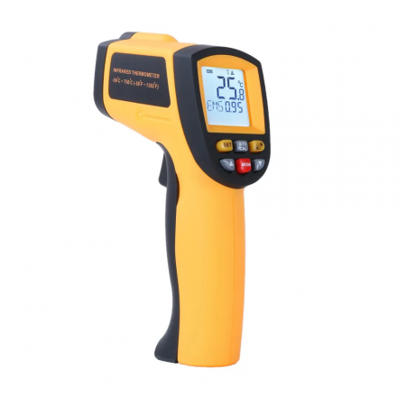 Reduceri - Termometru industrial profesional interval -50 +750°C cu afisaj luminat, portocaliu negru