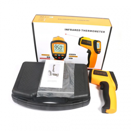 Termometru industrial profesional interval -50 +750°C cu afisaj luminat, portocaliu negru [6]