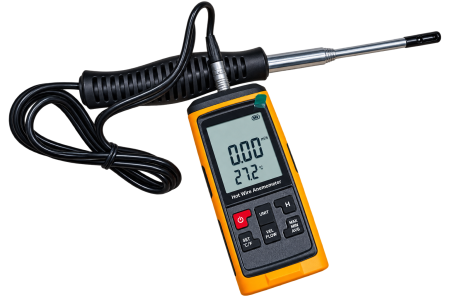 Anemometru digital profesional cu fir cald Optimus AT GT8912, masurare viteza vant, debit aer si temperatura, sonda telescopica, LCD iluminat [1]