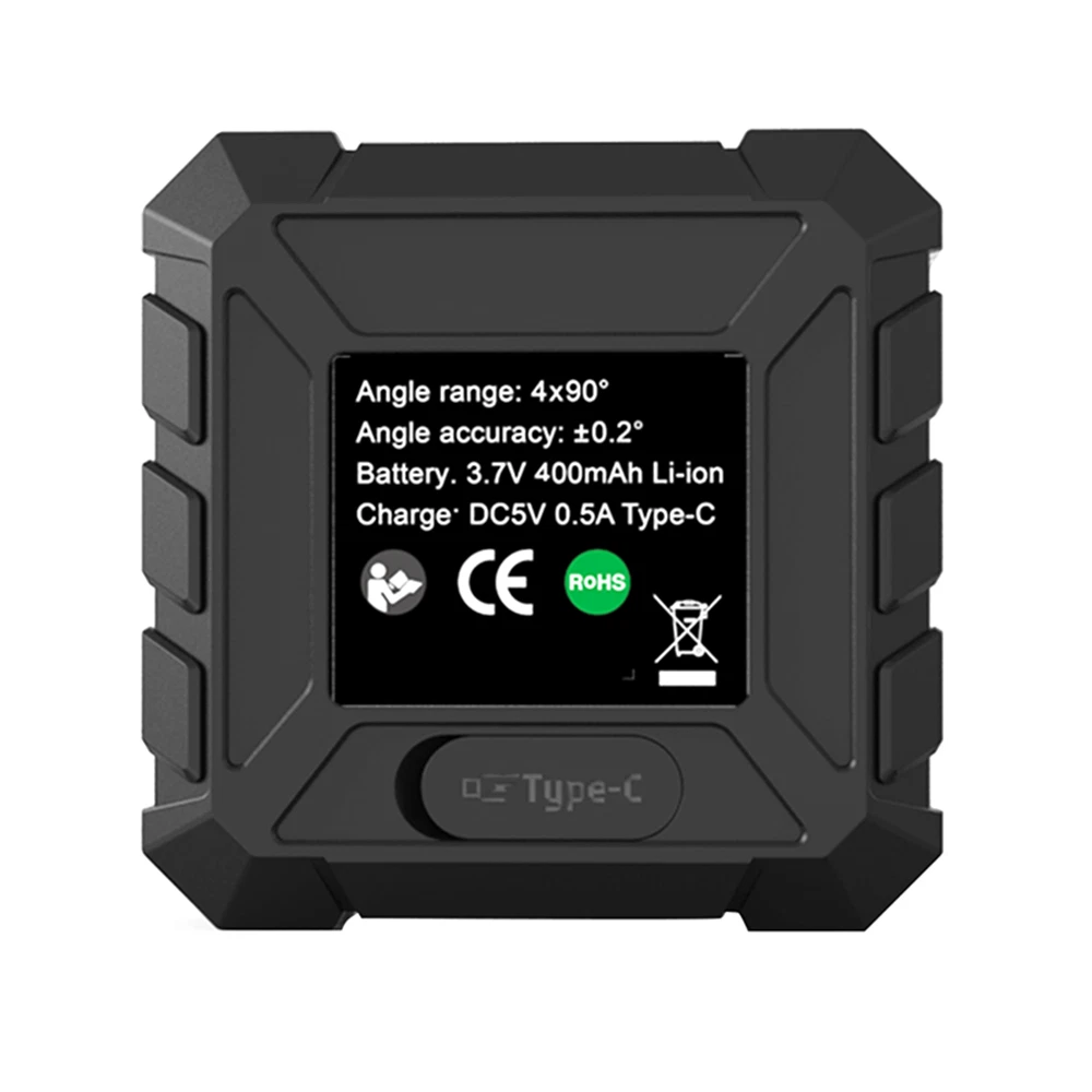 Goniometru digital SNDWAY SW-101A, inclinometru magnetic profesional, precizie ±0.2°, rezolutie 0.05°, afisaj LCD rotativ, incarcare USB-C [8]