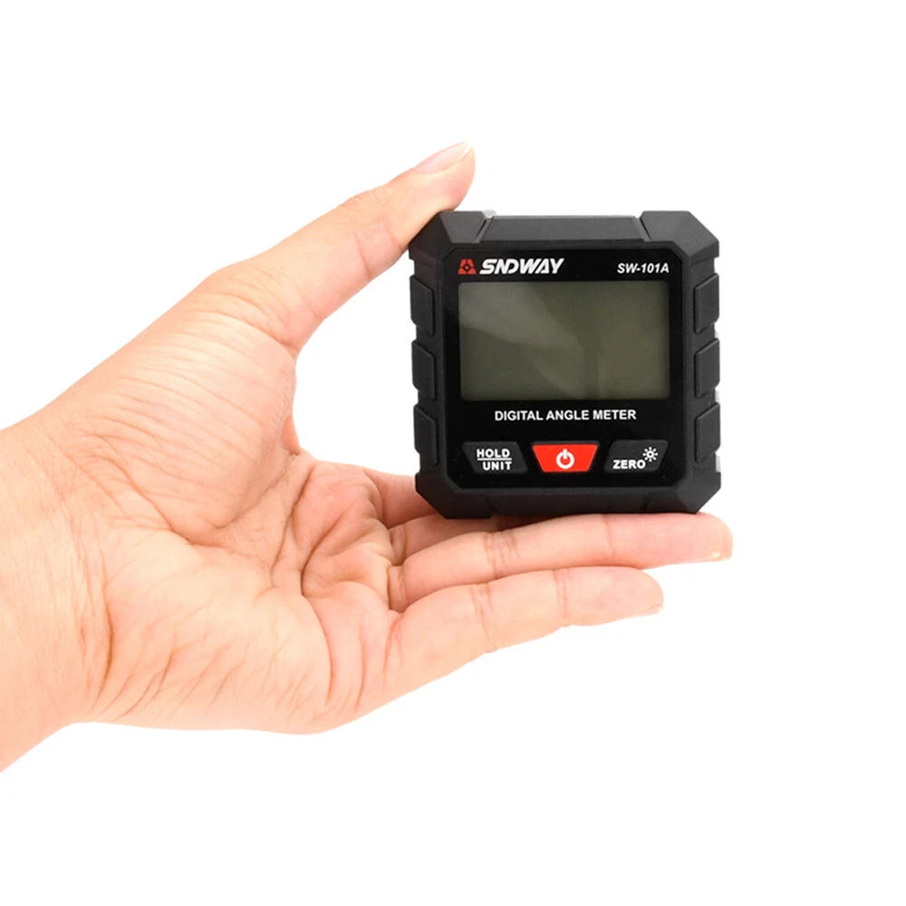 Goniometre - Goniometru digital SNDWAY SW-101A, inclinometru magnetic profesional, precizie ±0.2°, rezolutie 0.05°, afisaj LCD rotativ, incarcare USB-C