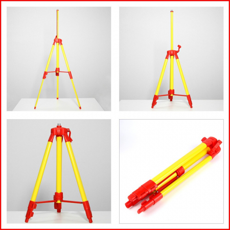 Trepied profesional RZ683 aluminiu/abs, cu boloboc, rotire 360 galben/rosu pentru nivela laser filet 5/8 [1]