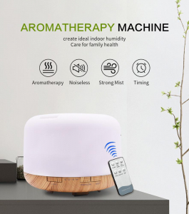 Umidificator Aromaterapie Lampa de veghe cu telecomanda Optimus AT Home™ 1552 rezervor 500ml, cu ultrasunete, 25-30m², purificator aer, lemn deschis [0]