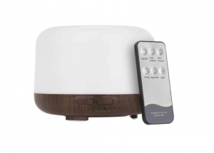 Parfumuri si Aromaterapie - Umidificator Aromaterapie Lampa de veghe cu telecomanda Optimus AT Home™ 1552 rezervor 500ml, cu ultrasunete, 25-30m², purificator aer, lemn inchis