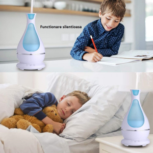 Umidificator Aromaterapie Lampa de veghe Optimus AT Home™ 1818 cu ultrasunete, 25m², purificator aer, difuzor, rezervor 400ml, white [5]