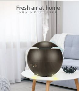 Umidificator Aromaterapie Optimus AT Home™ 1741 rezervor 600ml, ultrasunete, 20-60m², purificator aer, difuzor, dark wood [4]